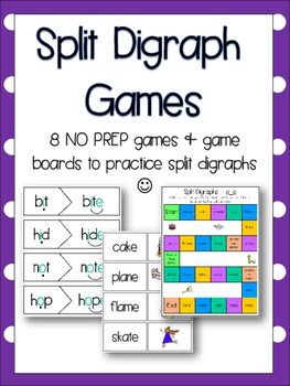 Preview of Split Digraphs / Magic e Games - 8 NO PREP Games & Boards - Language Centers!