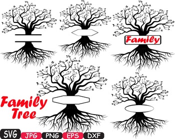Download Split Family Tree Svg Word Art Split Tree Designs Clipart Roots Word Art 389s
