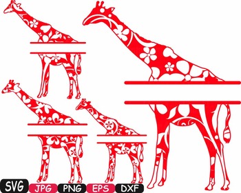 Cute Giraffe Split Monogram Funny Cartoon Stock Vector (Royalty