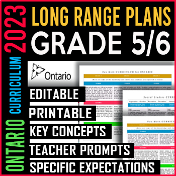Preview of Split Grade 5/6 Ontario Long Range Plans 2024 | Editable | Printable | SALE!