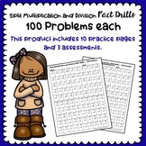 Split Multiplication and Division Fact Drills - 100 Problems