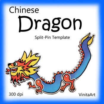 Preview of Articulated Paper Doll/Puppet Chinese Dragon paper template