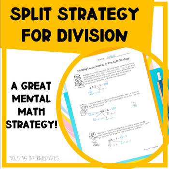 Preview of Split Strategy for Division Worksheets
