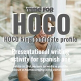 Spn. One: write a "newspaper homecoming king profile" & Se
