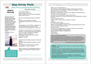 Preview of Spoken Word - Reading Worksheets (Lots of Pacific Island poets)