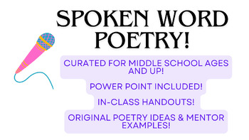 Preview of Spoken Word Unit - Writing Activities, Slideshow, and Rubrics!