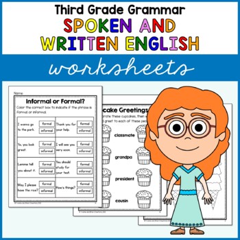 spoken and written english worksheets third grade grammar no prep printables