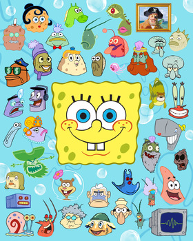 Preview of Sponge Bob Square Pants, Coloring Pages, Complex x12 pages