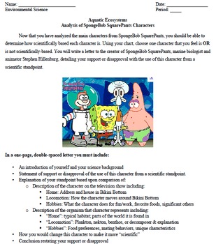 Preview of PROJECT SpongeBob Aquatic Ecosystem Analysis