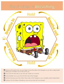 Preview of Spongebob Emotional Regulation breathing hexagon poster