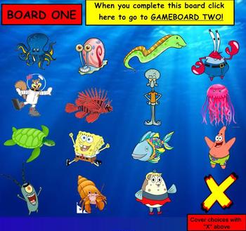 Preview of Spongebob Game Template SMARTBOARD
