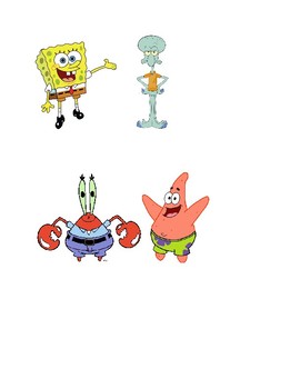 Preview of Spongebob Magnet Board Characters ( Ocean Theme)