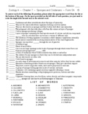 Sponges and Cnidarians - High School Zoology - Matching Worksheet - Form 5