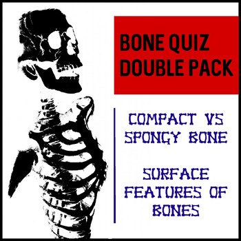 Bone Quiz double pack- Spongy vs Compact Bone; Surface Features of