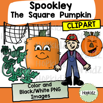 Preview of Spookley The Square Pumpkin Clipart, Images, Fall, Pumpkin Patch, Scarecrow