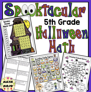 Preview of 5th Grade Halloween Math Activities - 5th Grade Math Games and Centers