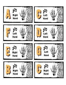 Preview of Spooky Beginner Piano Task Cards