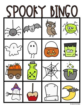 Spooky Bingo by Stellar with MrsFeller | TPT