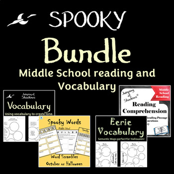Preview of Spooky Bundle Middle School Reading and Vocabulary