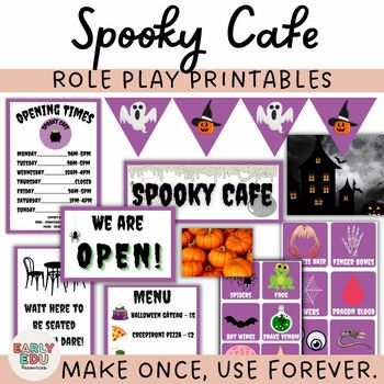 Preview of Spooky Cafe Role Play /  Dramatic Play | Halloween themed