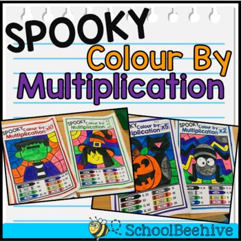 Preview of Spooky Colour By Multiplication x2, 5, 10 – Halloween