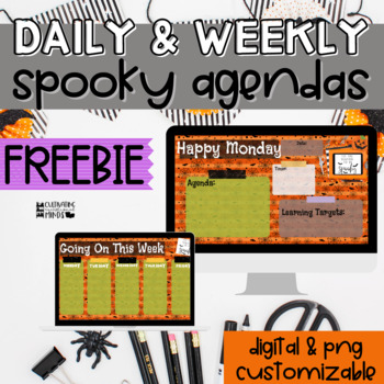 Preview of Spooky Daily Agenda Google Slides Template | Daily Agenda | Halloween 