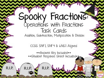 Preview of Spooky Fractions: Fractions with All Operations CCSS 5.NF.1, 5.NF.4 & 6.NS.1**