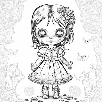 Spooky Fun for All Ages: Chibi Horror Coloring Book | TPT