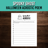 Spooky Ghost Acrostic Poem Writing Template