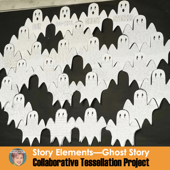 Preview of Spooky Ghost Story Tessellation | Creative Halloween Writing and Craft Activity