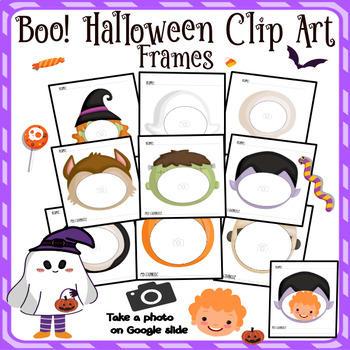 Preview of Spooky Halloween Clipart Frames Bulletin Board or Face Costume Halloween
