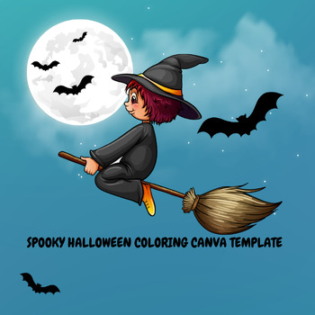 Preview of Spooky Halloween Coloring Canva Template