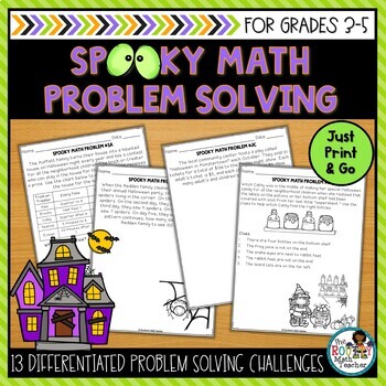 Preview of Spooky Halloween Math Problems | Math Problem Solving Activities