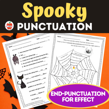 Preview of Spooky Halloween--Using End Punctuation for Effect! Posters, Worksheets