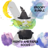 Spooky Halloween Watercolor Clipart Bundle