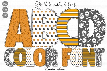 Preview of Spooky Halloween doodles for Halloween themed teachers OTF SVG PNG