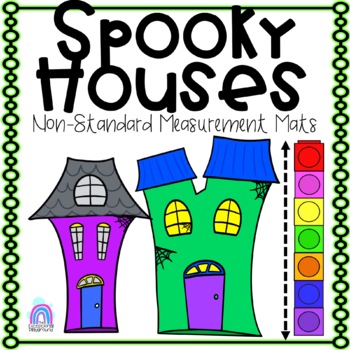Preview of Spooky Houses Non-Standard Measurement Mats | Halloween Measurement
