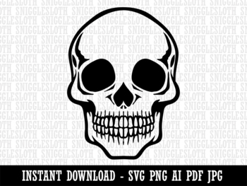 Spooky Human Skull Bone Clipart Instant Digital Download AI PDF SVG PNG ...