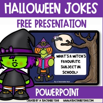 Preview of Halloween Jokes Powerpoint and Printable Set | Free