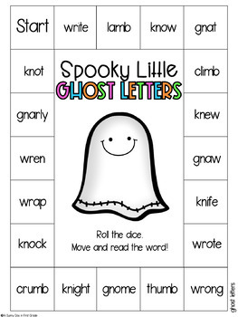 Spooky Little Ghost Letters kn, wr, gn, mb by A Sunny Day in First Grade