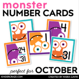 Spooky Monsters Calendar Numbers
