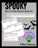 Spooky Multi Step Math Word Problems Upper Elementary Halloween