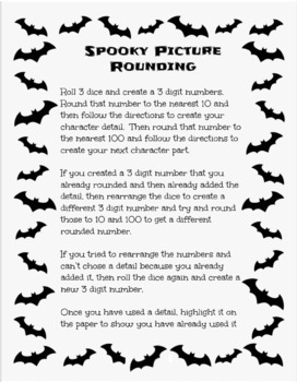 Preview of Spooky Picture Rounding Using 6-Sided Dice