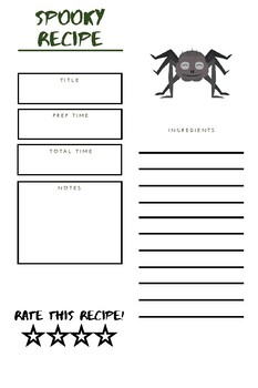 free spooky recipe card templates for microsoft word