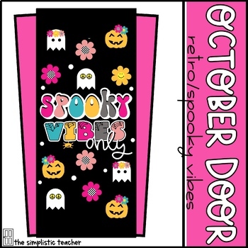 Preview of Spooky Retro Vibes October Door Decoration or Bulletin Board Kit