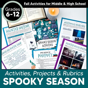 Preview of Spooky Season Fall & Halloween Activities for Middle & High School ELA