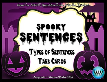 Preview of Spooky Sentences: Types of Sentences Task Cards