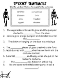 Spooky Sentences 4-6 grade Vocabulary Worksheet