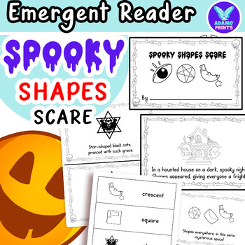 Preview of Spooky Shapes Scare Halloween Math Emergent Reader Kindergarten ELA Activities