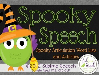 Preview of Spooky Speech: Halloween Articulation Word Lists and Activities